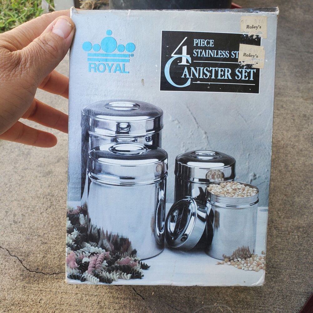 Royal 4 Piece Stainless Steel Canister Set